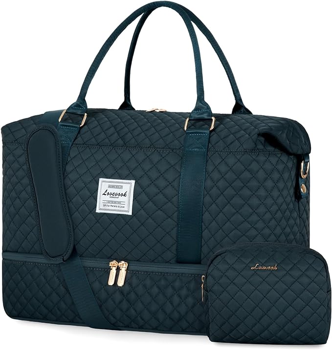 LOVEVOOK Travel Duffle Bag,Weekender Bags for Women with Shoe Compartment，Carry on Overnight Bag with Toiletry Bag,Gym Duffel Bag with Wet Pocket, Hospital Bags for Labor and Delivery by LOVEVOOK