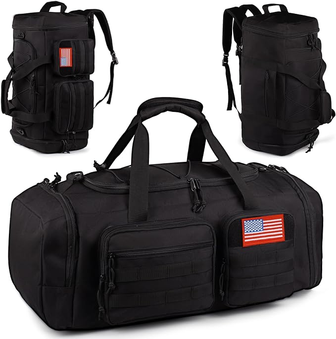 Tactical Gym Bag for Men,50L Large 3-in-1 Sports Duffle Bag for Travel Gym | Water Resistant ,Adjustable Shoulder Strap,MOLLE Weekender Overnight Bag with Shoes Compartment,Gym Backpack for Gym,Travel by ATRIPACK