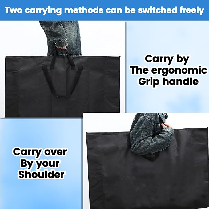 Abbylike 24 x 36 Inch Art Portfolio Bag Large Waterproof Nylon Carry Case Shoulder Strap Poster Board Painting Drawing Sketch Storage Artist Portfolio for Students Artwork Gift Supplies(Black) - Image 5