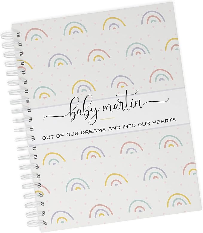 Personalized Pregnancy Journal - Hardcover Pregnancy Memory Book Customized with Baby’s Name, Nickname or Phrase - Prompted Journal for New Moms (Rainbows) by Unknown