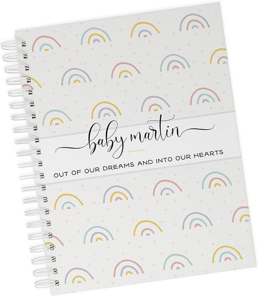 Personalized Pregnancy Journal - Hardcover Pregnancy Memory Book Customized with Baby’s Name, Nickname or Phrase - Prompted Journal for New Moms (Rainbows) by Unknown