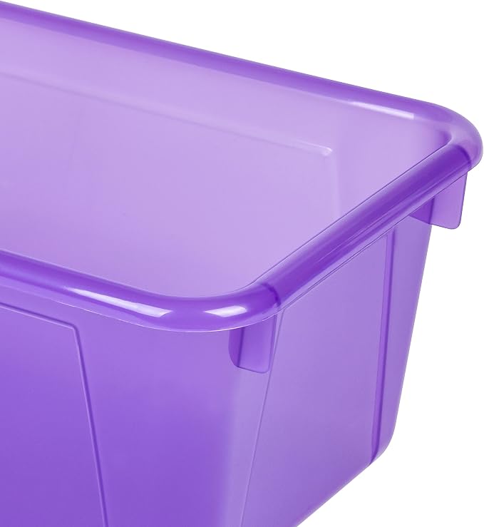 Storex Small Cubby Bin, 12.2 x 7.8 x 5.1 Inches, 5-Pack, Candy Violet (62478U05C) - Image 4
