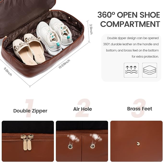 LOVEVOOK Weekender Bag for Women, Large Duffle Bag for Travel with 2 Packing Cubes, Carry on Overnight Bag with Shoe Compartment, Mom Hospital Bags for Labor and Delivery - Image 8