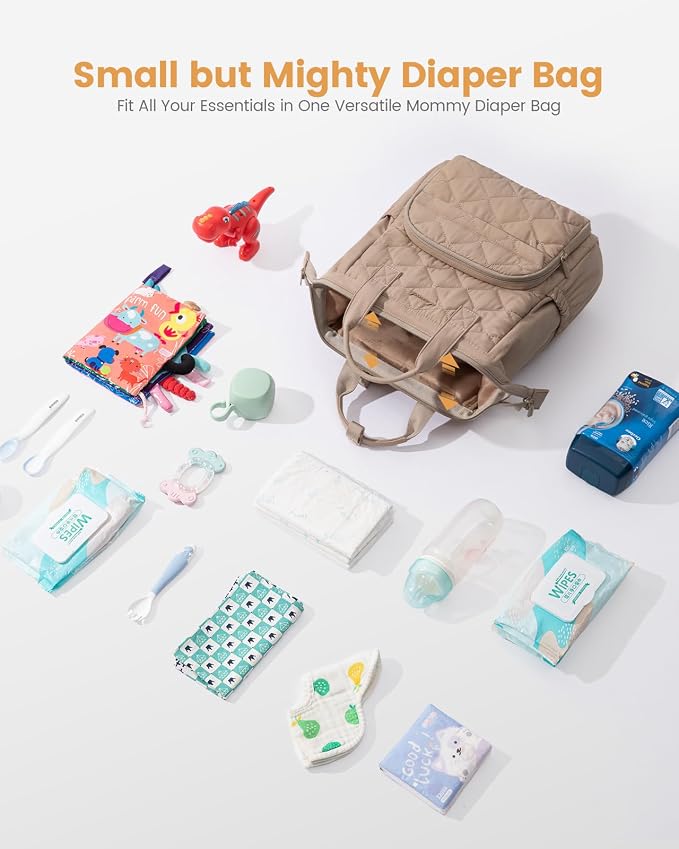 LOVEVOOK Small Diaper Bag Backpack, Mini Baby Bag for Girl Boy with Changing Pad, Diaper Backpack for Mom Dad with Stroller Buckles - Image 4