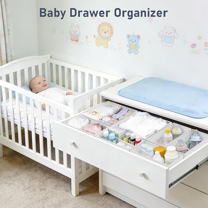 DIMJ Drawer Organizer Clothes - 30 Pack Baby Dresser Organizer for Nursery Closet Organization, Fabric Drawer Organizer Bins for Underwears Socks Bras, Foldable Storage Dividers for Bedroom - Image 2