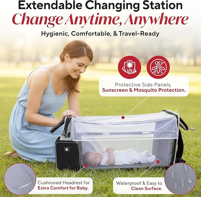 Premium Baby Diaper Bag with Changing Station, Diaper Bag Backpack w/ Pad | Award-winning, built-in changing station, warming pockets, waterproof, travel ready, unisex - Image 4