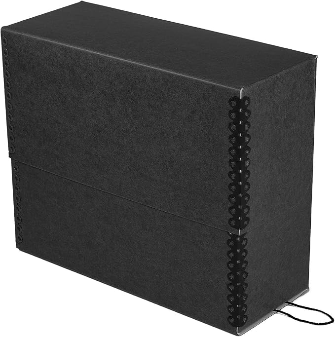 Lineco Archival Document Storage Box, Black, 12.5" x 10.5" x 5" | Letter-Sized, Metal Edge, Acid-Free Boxboard Case, Organize Files, Prints, Photos - Image 3