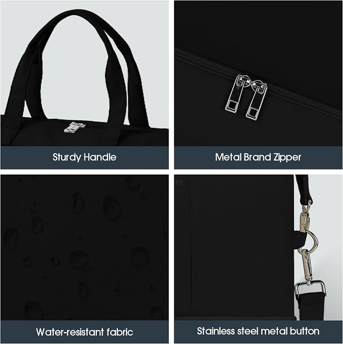 Oeihuivt Weekender Bags for Women with 3 Extra Pack - 21 Inch Large Travel Duffel Bag Set with Shoe Compartment, Heavy-Duty nylon Carry On Overnight Tote - Image 7