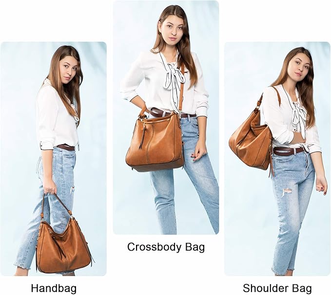 Hobo Crossbody Bag for Women, Designer Shoulder Purse Handbags - Image 2