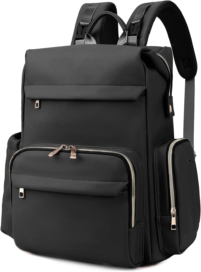 Large Capacity Diaper Bag Backpack with Changing Pad, Waterproof Baby Travel Backpack for Parents-Black by ARDIKAMA