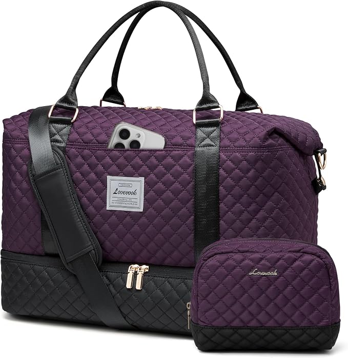 LOVEVOOK Travel Duffle Bag,Weekender Bags for Women with Shoe Compartment，Carry on Overnight Bag with Toiletry Bag,Gym Duffel Bag with Wet Pocket, Hospital Bags for Labor and Delivery by LOVEVOOK