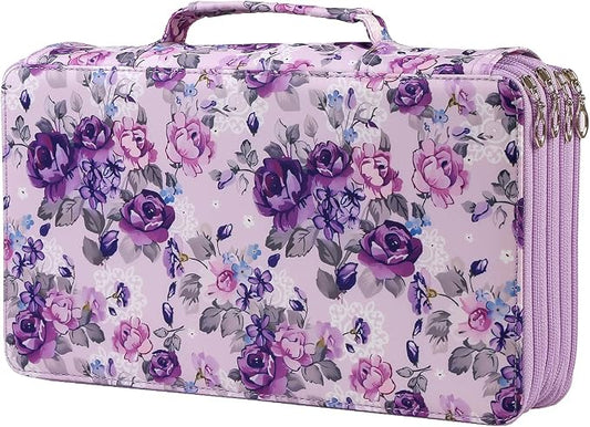 300 Slots Colored Pencil Case Organizer, 4 Layer Bag | Twill Oxford fabric,103 elastic loops,detachable handle,for travel,home storage,drawing tools,creative gifts by Lbxgap