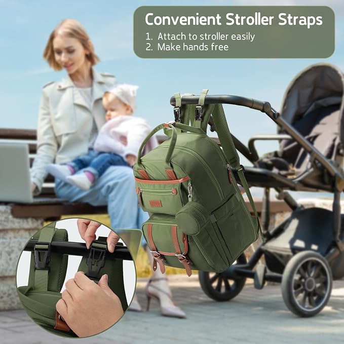 Maelstrom Diaper Backpack, 30L Army Green - Image 6