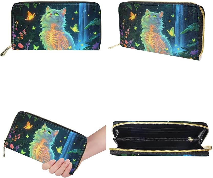 GIFTPUZZ Women Top Handle Bags Handbags with Zipper Leather Wallet Cash Card Phone Holder and Makeup Bag Set 3pcs - Image 7