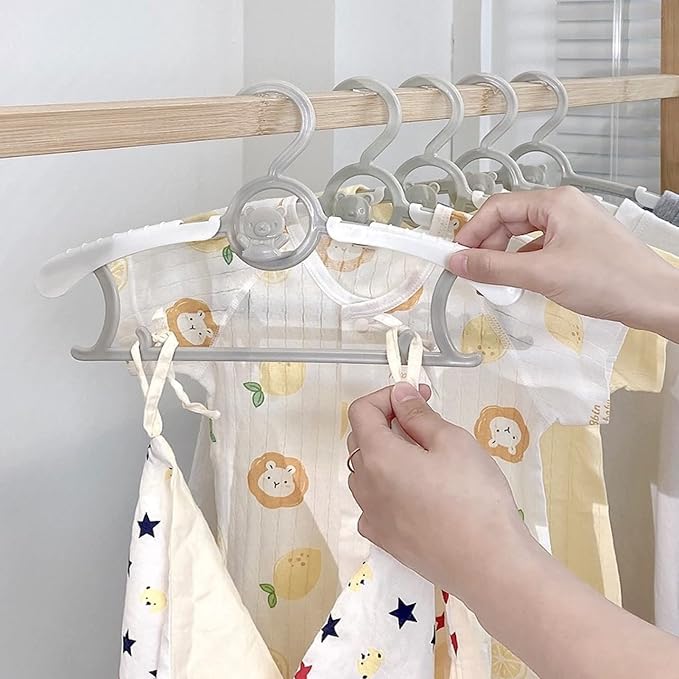 Baby Clothes Hangers 20 Pack, Plastic Kids Hangers Space Saving for Closet | Grey Hanger for Toddler Girl Boy Lightweight Anti-Slip Cascading Adjustable Children Infant Hangers Ganchos para Ropa de Bebe - Image 9