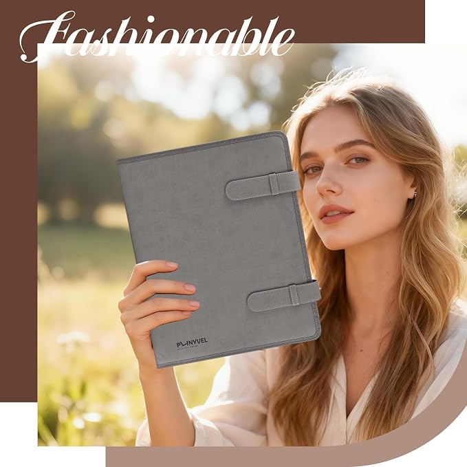 Gray Leather Sketchbook Cover 9x12, Travel Drawing Portfolio | Portable sketch kit organizer, pencil holder, Fits 9x12 Sketch Book, Spiral Pad, Compact artist storage case - Image 2