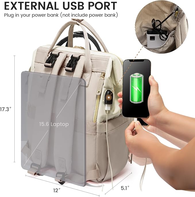 LOVEVOOK Diaper Bag Backpack, Baby Bag with Changing Station, Large Diaper Backpack for Moms Dads, Waterproof Leather Accents Baby Boy and Girl Bag for Travel Baby Essentials - Image 5