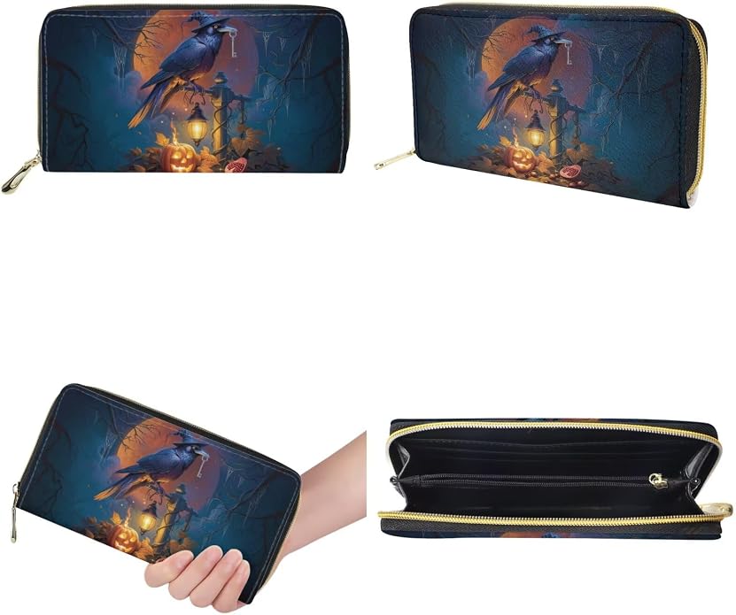 GIFTPUZZ Women Top Handle Bags Handbags with Zipper Leather Wallet Cash Card Phone Holder and Makeup Bag Set 3pcs - Image 7