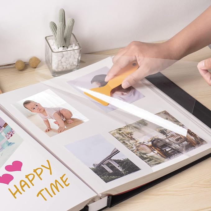 Super Large Photo Album Self Adhesive Scrapbook Album for 4×6 5×7 8×10 10×12 or Bigger Pictures DIY Magnetic Linen Cover Album 80Sheets/160Pages DIY Photo Album(Black) - Image 3