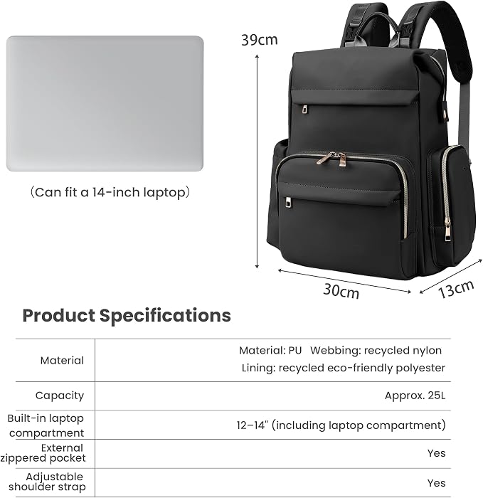 Large Capacity Diaper Bag Backpack with Changing Pad, Waterproof Baby Travel Backpack for Parents-Black - Image 7