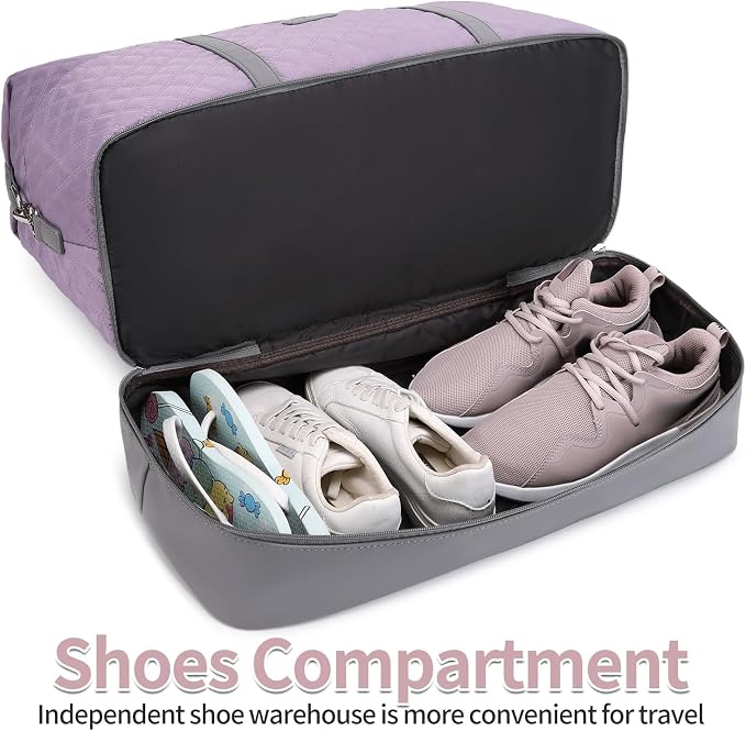 Weekender Bag, Large Travel Duffel Bag for Women, Carry on Overnight Bag with Shoe Compartment and Toiletry Bags - Image 3