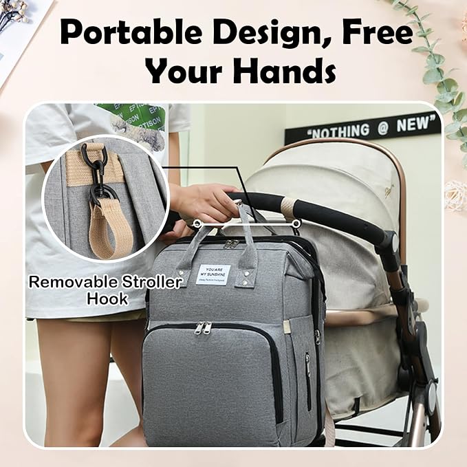 Personalized 3 in 1 Diaper Bag Backpack with Changing Station, Multifunctional Large Baby Diaper Bags for Boys & Girls Portable, Custom Lightweight Changing Bag, Newborn Baby Essential Gifts - Image 5