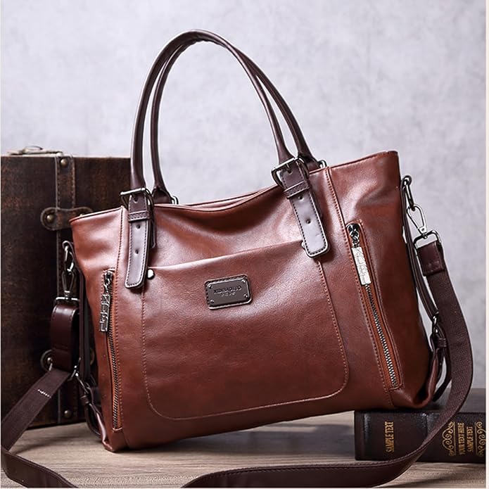 Handbags and Purses for women Vegan Leather Tote Bag for Women Satchel Shoulder Bags Travel Purse with Compartments - Image 3