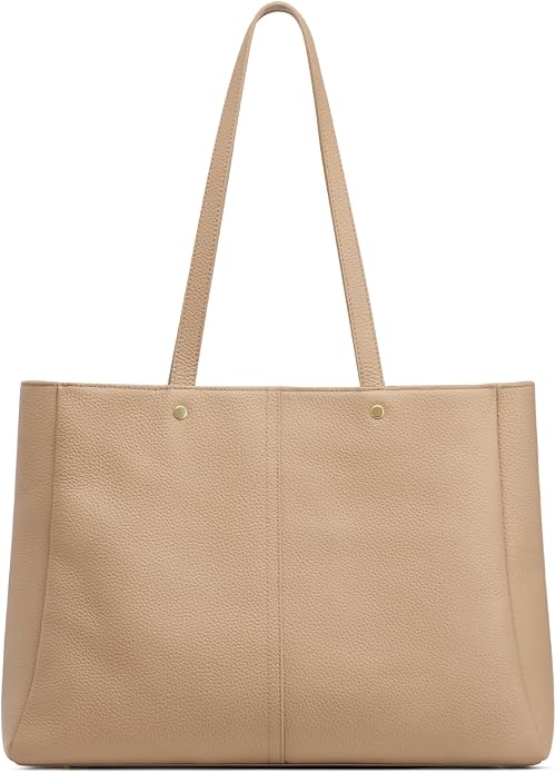 Kattee Women's Soft Leather Work Tote Bag | Large interior with a luggage sleeve for organized work, travel, and everyday carrying. - Image 7