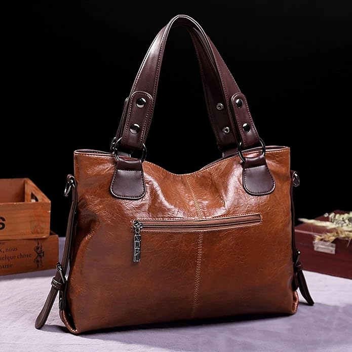 Handbags and Purses for women Vegan Leather Tote Bag for Women Satchel Shoulder Bags Travel Purse with Compartments - Image 4