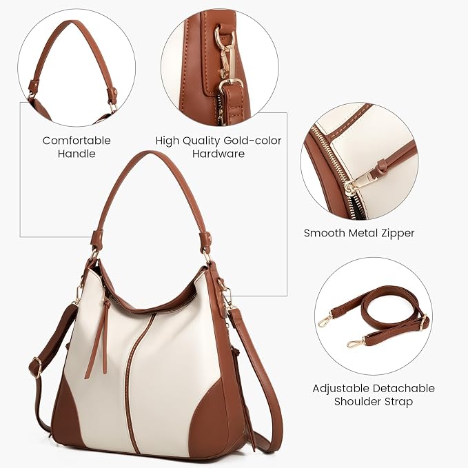 Hobo Crossbody Bag for Women, Designer Shoulder Purse Handbags - Image 7