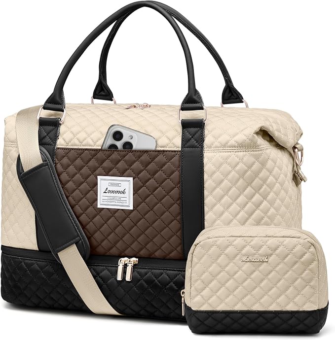 LOVEVOOK Travel Duffle Bag,Weekender Bags for Women with Shoe Compartment，Carry on Overnight Bag with Toiletry Bag,Gym Duffel Bag with Wet Pocket, Hospital Bags for Labor and Delivery by LOVEVOOK