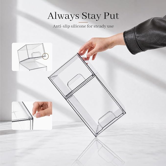 Clear Stackable Storage Drawers, Baby Bottle Organizers, Easily-Access Makeup Organizer, Durable Containers for Bathroom Countertop, Pantry and Medicine Cabinet Organizer - Image 6