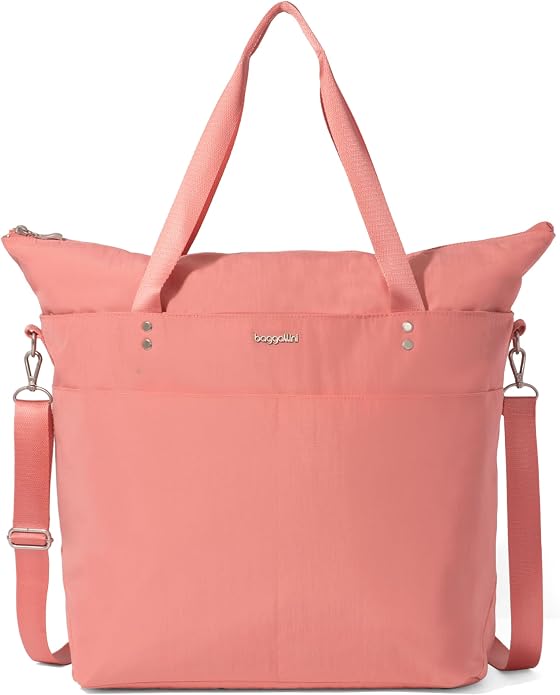 Baggallini Carryall Tote - Lightweight Nylon Zipper Top Weekender Travel Beach Bag w/Luggage Sleeve - Image 14