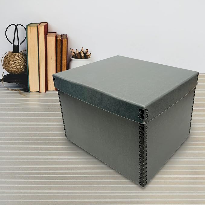 Lineco Record Storage Box 12x15x10 inch, Acid-Free Gray Boxboard, 2 Pack | Extra-Durable Filing Archival Cartons for Long-Term Storing Important Documents, Papers, Photos, Albums, Artworks or Prints - Image 7
