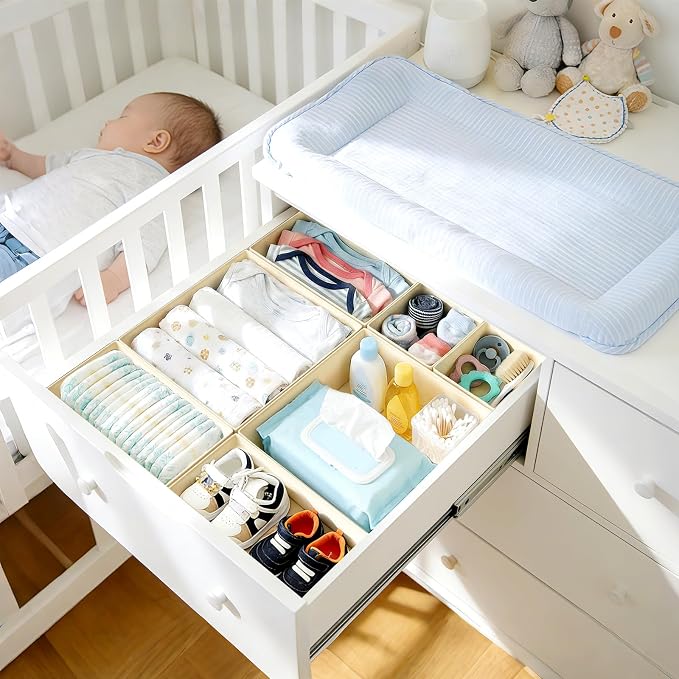 DIMJ Drawer Organizer Clothes - 24 Pack Dresser Organizer, Foldable Closet Organizers and Storage, Fabric Dresser Drawer Organizers, Drawer Dividers for Nursery, Baby Clothes, Underwears, Sock - Image 2