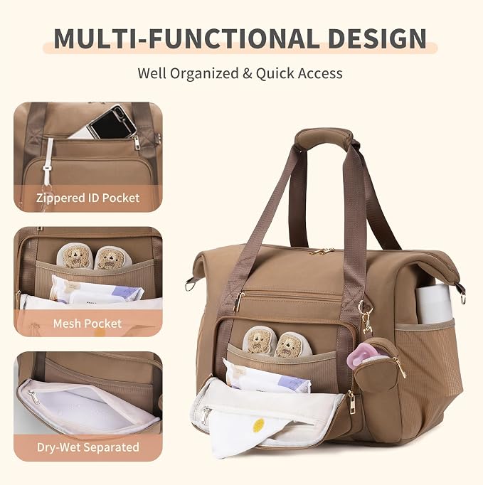 CEI-CEI Neoprene Diaper Bag Tote Large Maternity Hospital Bag Waterproof Travel Baby Tote briefcases for documents - Image 4