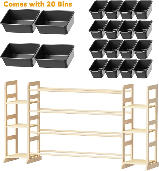 SpaceAid Toy Storage Organizer with 6 Shelves and 20 Bins, Toy Organizers Storage Bookshelf, Kids Bin Shelf Toys Box Bookcase for Bedroom Playroom Organization Room Decor, True Black - Image 7