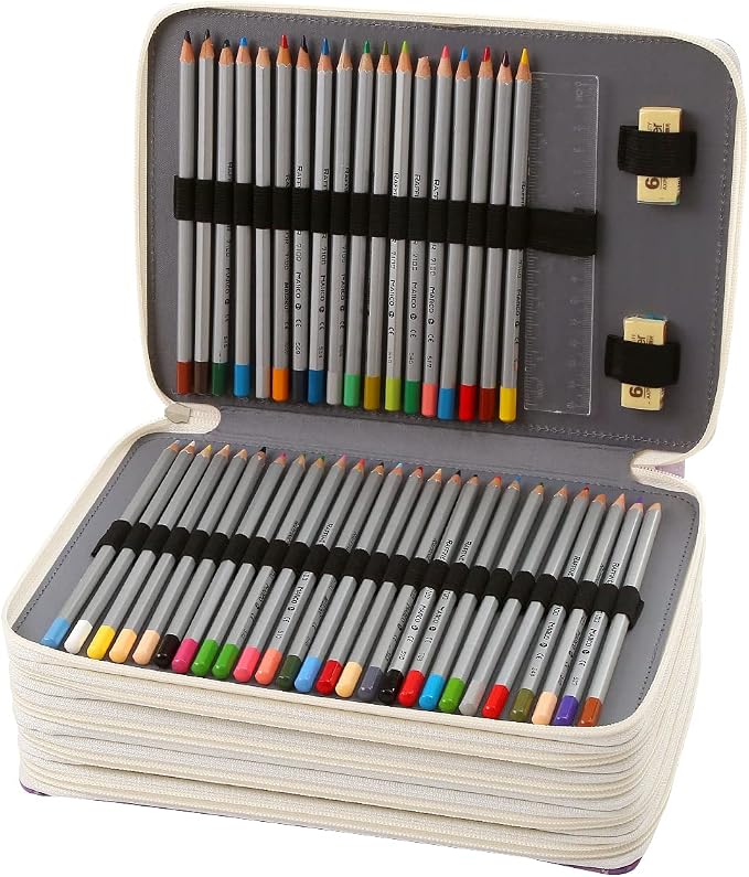 250 Slots Colored Pencil Case Organizer, 5 Layer Bag | Twill Oxford fabric,255 elastic loops,detachable handle,for travel,home storage, drawing tools,creative gifts - Image 3
