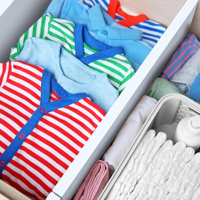 DoubleFill 4 Pcs Deep Bamboo Drawer Dividers, Deep Kitchen Dresser Drawer Organizer with Spring Loaded for Clothes, Adjustable Expandable from 15-22 Inch(6 Inch,White) - Image 5