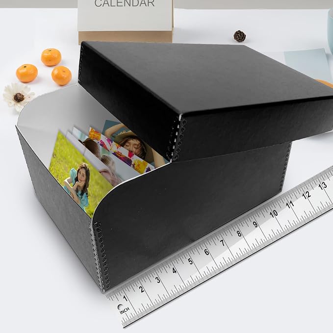 Lineco 4x6 Photo Storage Box, with 12 Acid-Free Envelope, 5.5x7.5x11, Black | Holds Up to 1000 3.5" x 5", or 4" x 6" Pictures, Metal Edge, Archival Organizer for Cards, Prints, Stickers, Stamps, Seeds - Image 3