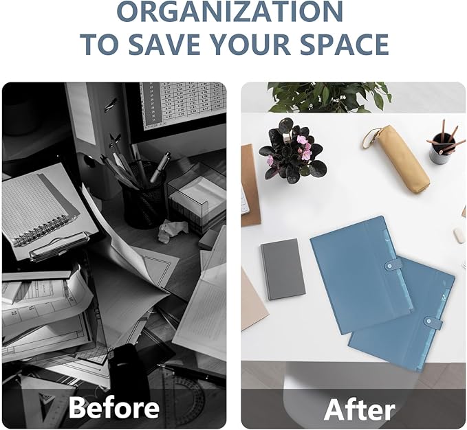 2Pack Accordion File Organizer Expanding File Folder with 8 Pockets Office | Letter Size Portable Paper Document Organizer for Office Home Business Supplies, Student Classroom Storage - Image 4
