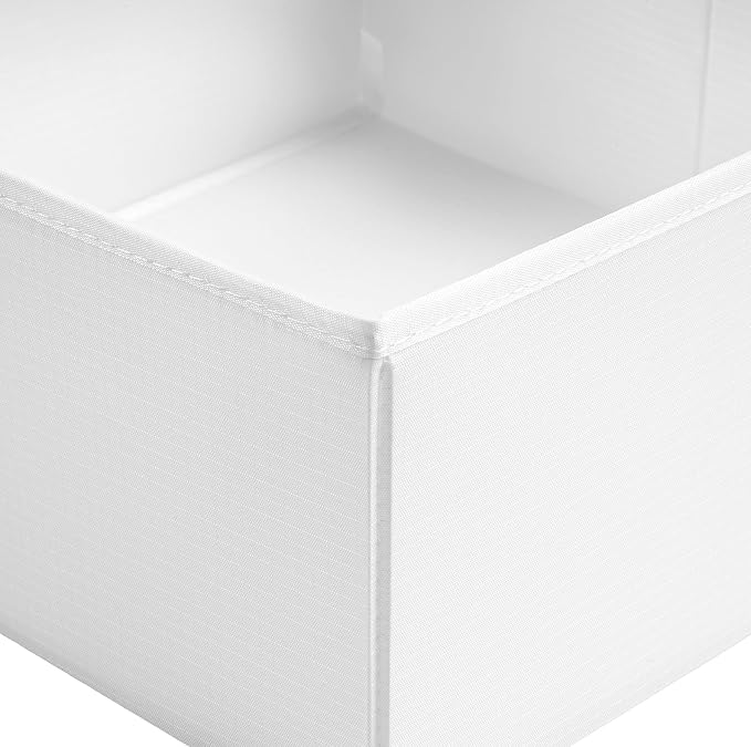 Drawer Organizers, Durable Fabric, Washable, with Base Support Boards, Small Storage Boxes for Bathroom, Closet, Dresser, Set of 12, White - Image 7