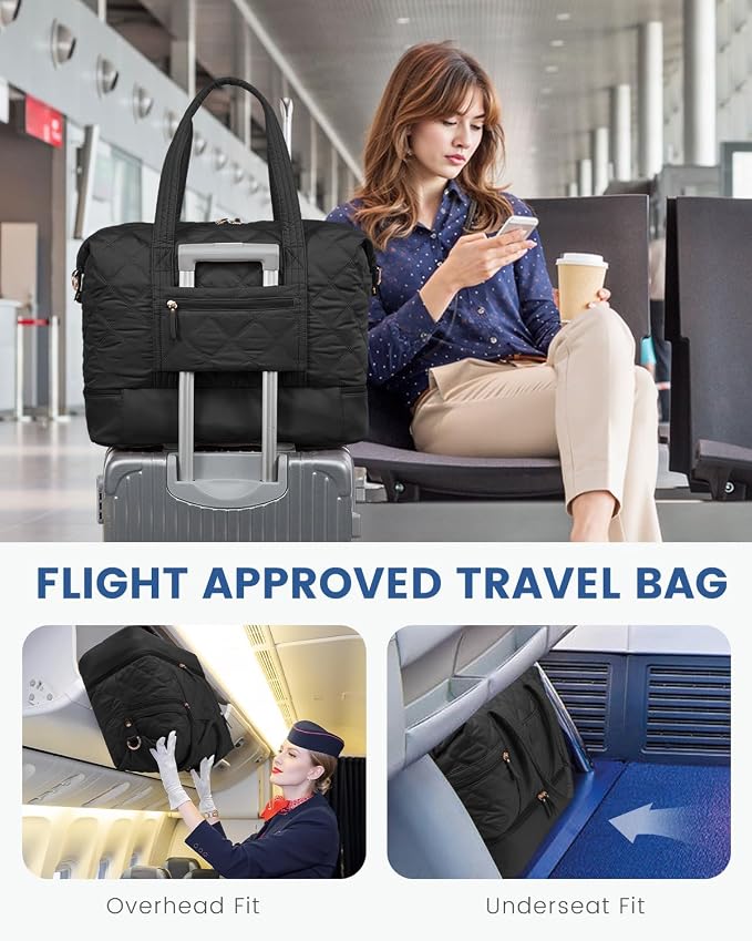 LOVEVOOK Large Travel Duffle Bag,Lightweight Weekender Bags for Women 56L | Shoe Compartment, Personal Item Travel Bag Carry On Overnight Bags for Women, Hospital Bag for Labor and Delivery - Image 3