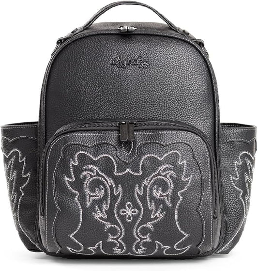Itzy Ritzy Mini Diaper Bag Backpack - 10 Pockets w/Changing Pad (Outlaw) | Chic Mini Plus Diaper Bag with 2 Insulated Bottle Pockets, Key Lanyard, Wipeable Changing Pad, Grab-Top Handle & Rubber Feet by Unknown