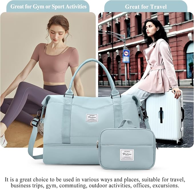 Weekender Bags for Women, Personal Item Travel Bag with Shoes Compartment | Overnight Travel Duffel Bag with Toiletry Bag, Airplane Friendly Carry-On Bag - Image 9