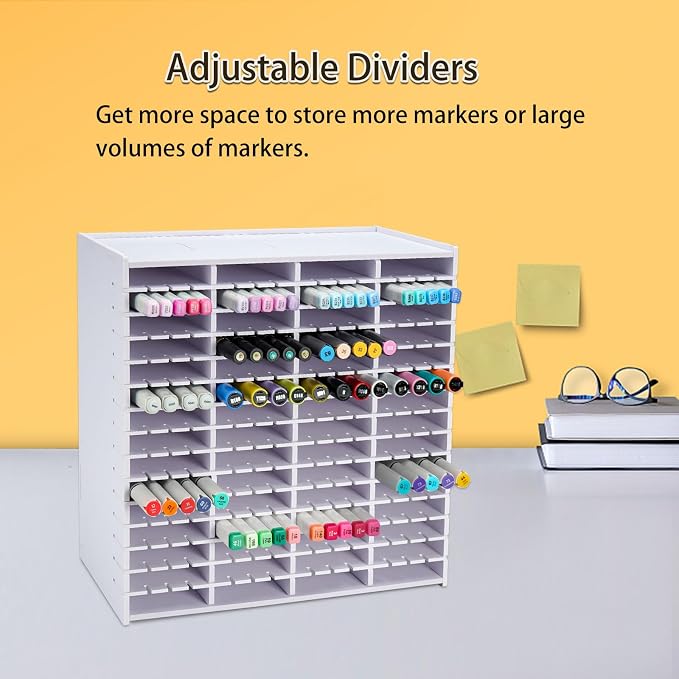 Marker Pen Organizer Holder for 240 Markers | Craft Art Supply Storage Rack, Desktop Art Marker Pens Colored Pencils Holder Storage Case for Home Classroom Office - Image 4