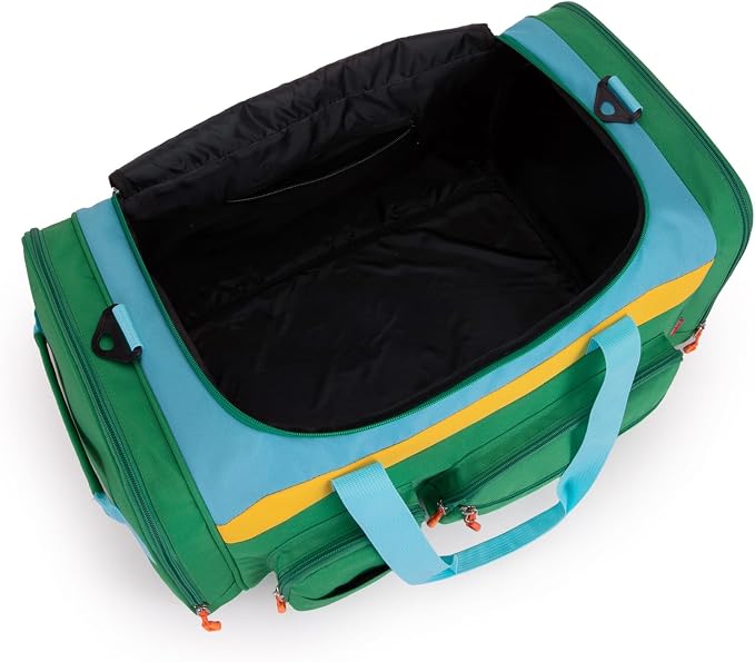Large Kids Duffle Bag for Travel, Overnight or Weekend, Green Y | Roomy Size: 22.0"L x 12.0" H x 12.0"W, Made of Thick Polyester Fabric - Image 4