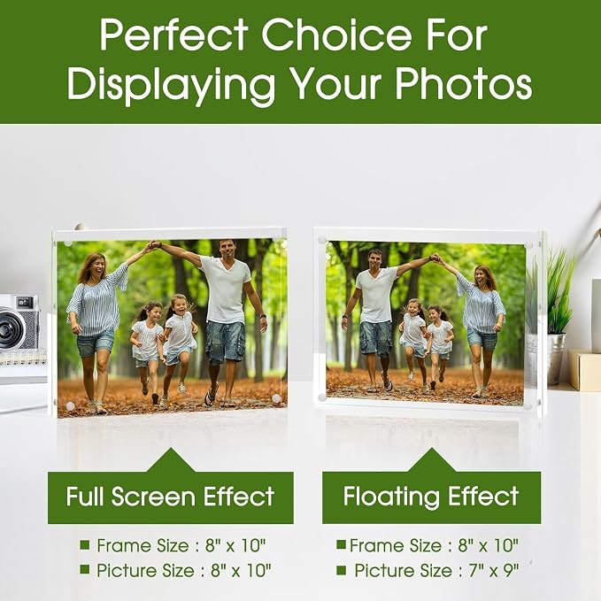 SYNTRIFIC 10 PACK Magnetic Picture Frame,8X10 Acrylic Frame Double Sided Picture Frame,20mm Thickness Magnetic Premium Acrylic Picture Frames Gifts Ideal - Image 3