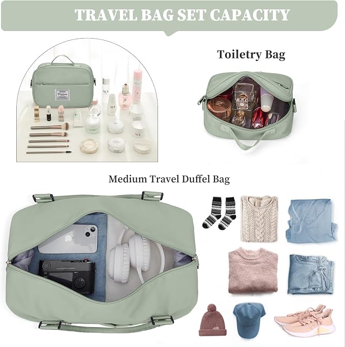 Weekender Bags for Women, Personal Item Travel Bag with Shoes Compartment | Overnight Travel Duffel Bag with Toiletry Bag, Airplane Friendly Carry-On Bag with Wet Pocket & Trolley Sleeve,Medium - Image 2