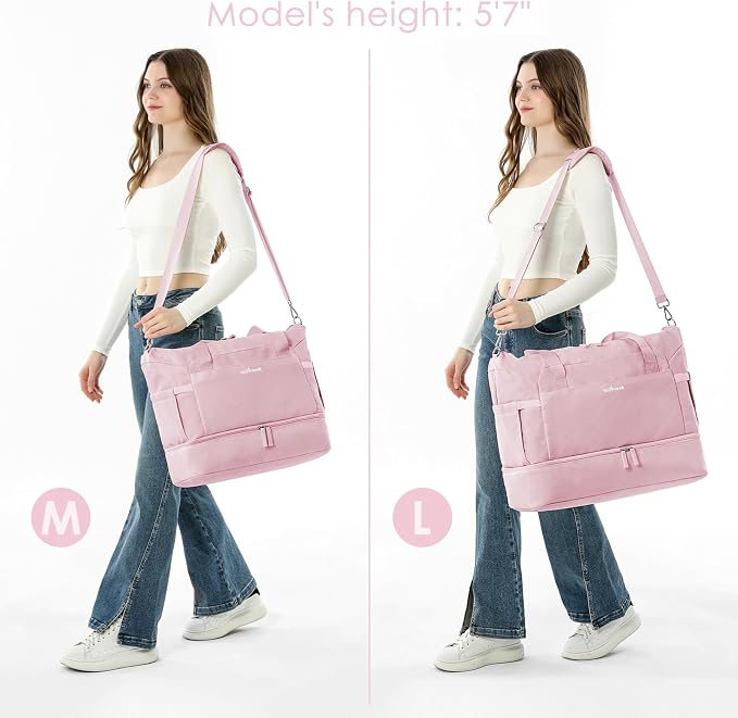 Gym Bag for Women, 45L Carry On Travel Duffel Bag with Shoes Compartment | Weekender Overnight Duffel Bag with Wet Pocket, Hospital Bag for Women Labor Delivery, Carry On Bag for Travel, Gym, Weekend - Image 6